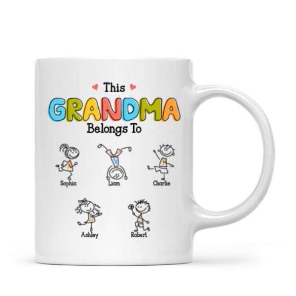 This Grandma Belongs To Drawing Personalized Mug
