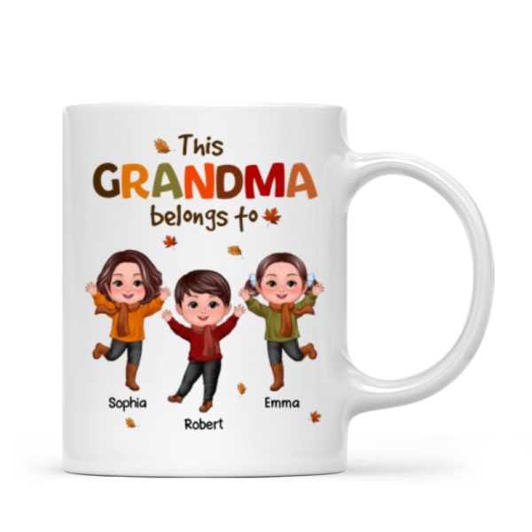 This Grandma Mom Belongs To Fall Season Personalized Mug