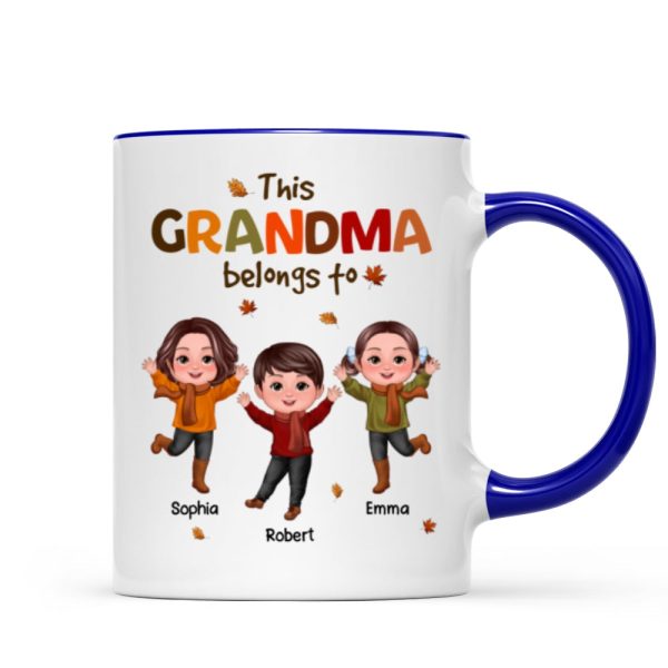 This Grandma Mom Belongs To Fall Season Personalized Mug