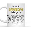 This Grandpa Belongs To Personalized White Ceramic Mug with Grandkids' Names, Cute Gift for Grandfather This Grandpa Belongs To Personalized White Ceramic Mug with Grandkids' Names, Cute Gift for Grandfather