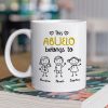 This Grandpa Belongs To Personalized White Ceramic Mug with Grandkids' Names, Cute Gift for Grandfather This Grandpa Belongs To Personalized White Ceramic Mug with Grandkids' Names, Cute Gift for Grandfather