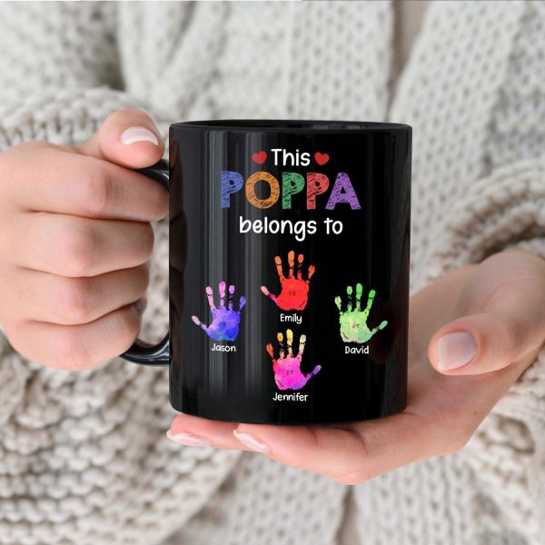 This Grandpa Daddy Belongs To - Gift For Dad, Father, Grandfather - Personalized Black Mug This Grandpa Daddy Belongs To - Gift For Dad, Father, Grandfather - Personalized Black Mug