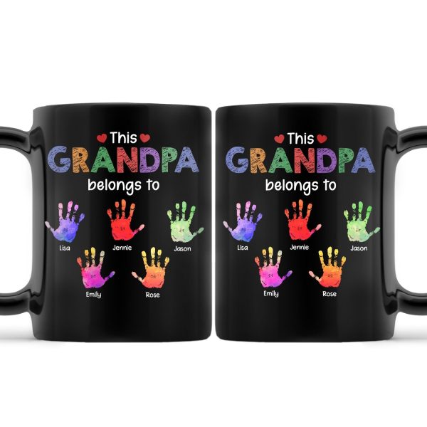 This Grandpa Daddy Belongs To - Gift For Dad, Father, Grandfather - Personalized Black Mug This Grandpa Daddy Belongs To - Gift For Dad, Father, Grandfather - Personalized Black Mug