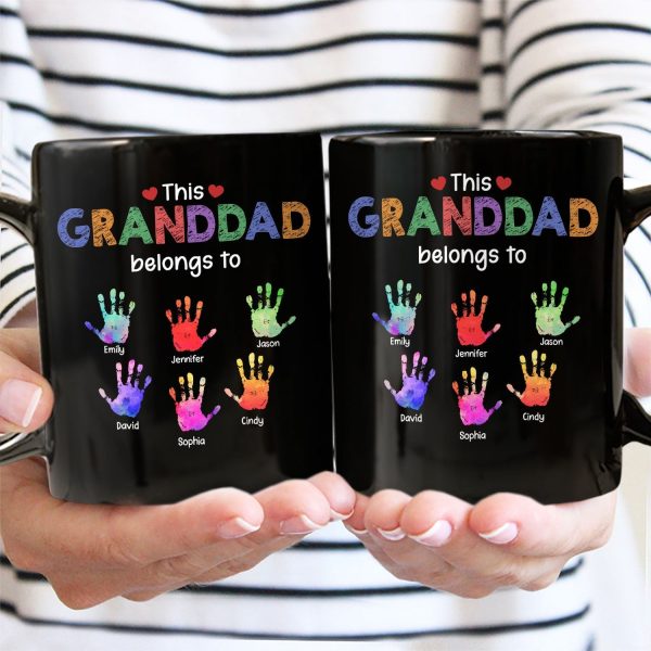 This Grandpa Daddy Belongs To - Gift For Dad, Father, Grandfather - Personalized Black Mug This Grandpa Daddy Belongs To - Gift For Dad, Father, Grandfather - Personalized Black Mug