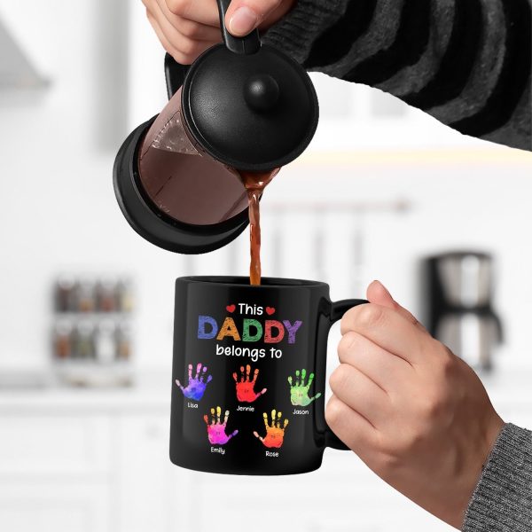 This Grandpa Daddy Belongs To - Gift For Dad, Father, Grandfather - Personalized Black Mug This Grandpa Daddy Belongs To - Gift For Dad, Father, Grandfather - Personalized Black Mug
