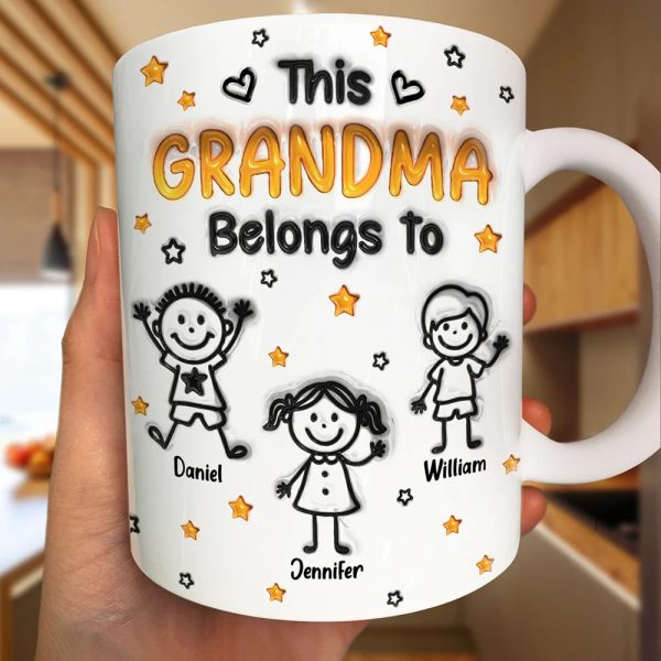 This Grandpa Grandma Belongs To Kids Pet 3D Effect - Personalized White Edge-to-Edge Mug This Grandpa Grandma Belongs To Kids Pet 3D Effect - Personalized White Edge-to-Edge Mug