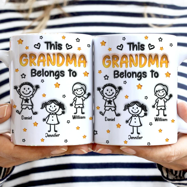 This Grandpa Grandma Belongs To Kids Pet 3D Effect - Personalized White Edge-to-Edge Mug This Grandpa Grandma Belongs To Kids Pet 3D Effect - Personalized White Edge-to-Edge Mug