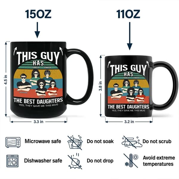 This Guy Has The Best Daughter Son - Personalized Black Mug This Guy Has The Best Daughter Son - Personalized Black Mug