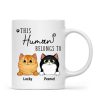 This Human Belongs To Fluffy Cats Personalized Mug This Human Belongs To Fluffy Cats Personalized Mug