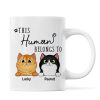 This Human Belongs To Fluffy Cats Personalized Mug This Human Belongs To Fluffy Cats Personalized Mug