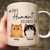 This Human Belongs To Fluffy Cats Personalized Mug This Human Belongs To Fluffy Cats Personalized Mug