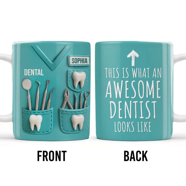 This Is What An Awesome Dentist Looks Like, Arrow and Text - Personalized Custom Coffee Mug - GRAD312_MG This Is What An Awesome Dentist Looks Like, Arrow and Text - Personalized Custom Coffee Mug - GRAD312_MG