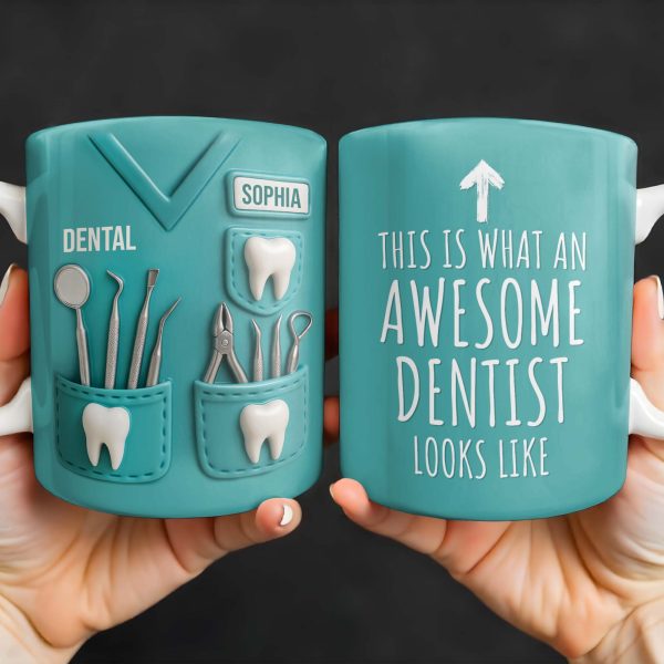 This Is What An Awesome Dentist Looks Like, Arrow and Text - Personalized Custom Coffee Mug - GRAD312_MG This Is What An Awesome Dentist Looks Like, Arrow and Text - Personalized Custom Coffee Mug - GRAD312_MG