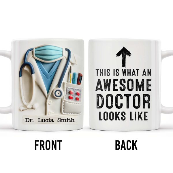 This Is What An Awesome Doctor Looks Like, Arrow and Text - Personalized Custom Coffee Mug - GRAD278_MG This Is What An Awesome Doctor Looks Like, Arrow and Text - Personalized Custom Coffee Mug - GRAD278_MG