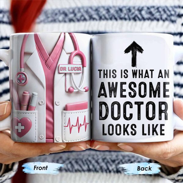 This Is What An Awesome Doctor Looks Like, Medical Coat and Stethoscope - Personalized Custom Coffee Mug - DOC010_MG This Is What An Awesome Doctor Looks Like, Medical Coat and Stethoscope - Personalized Custom Coffee Mug - DOC010_MG