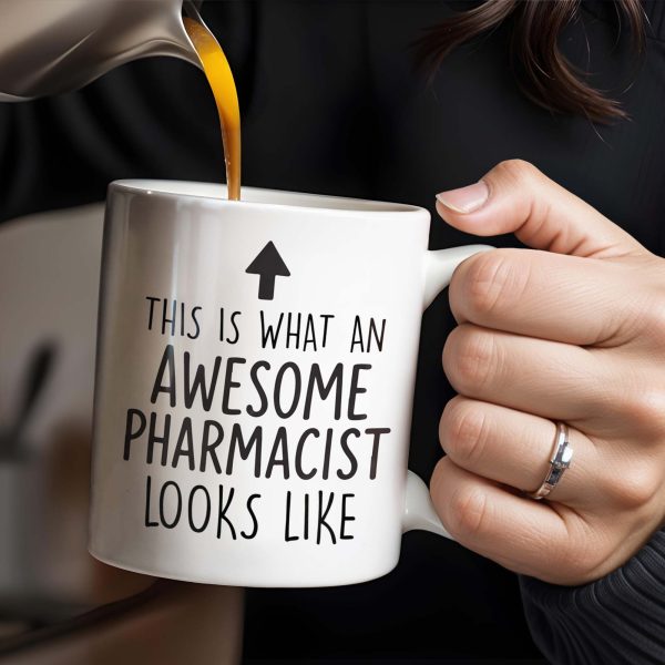 This Is What An Awesome Pharmacist Looks Like, Pharmacy Tools And Text - Personalized Custom Coffee Mug - GRAD308_MG This Is What An Awesome Pharmacist Looks Like, Pharmacy Tools And Text - Personalized Custom Coffee Mug - GRAD308_MG