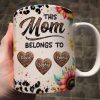 This Mom Belongs To Colorful Glitter Personalized Mug