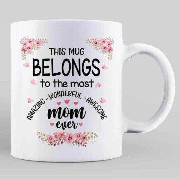 This Mug Belongs To Mom Personalized Mug
