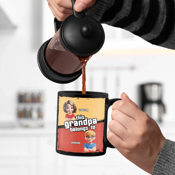 This Papa Grandpa Dad Belong To - Personalized Black Mug This Papa Grandpa Dad Belong To - Personalized Black Mug