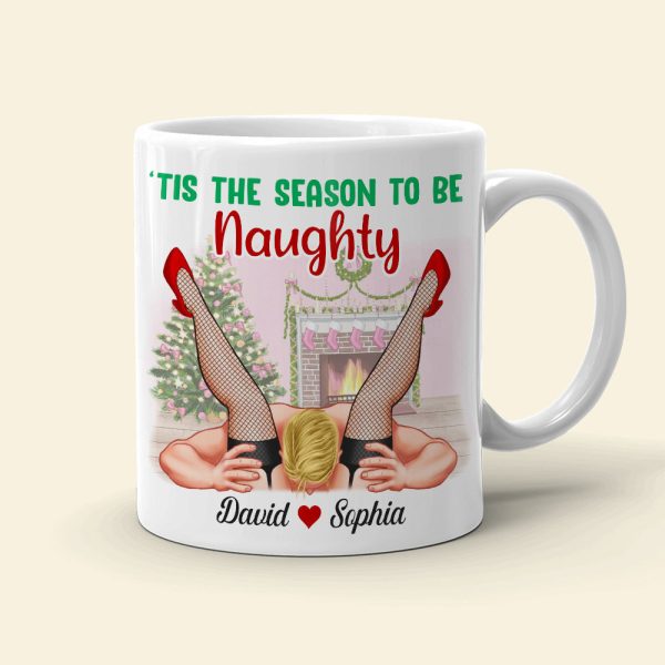 Tis' The Season To Be Naughty Personalized Couple Coffee Mug, Christmas Gift For Couple Tis' The Season To Be Naughty Personalized Couple Coffee Mug, Christmas Gift For Couple