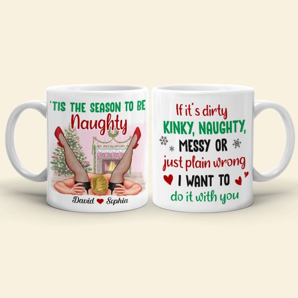 Tis' The Season To Be Naughty Personalized Couple Coffee Mug, Christmas Gift For Couple Tis' The Season To Be Naughty Personalized Couple Coffee Mug, Christmas Gift For Couple