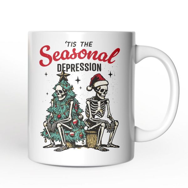 Tis the Seasonal Depression Personalized Mug, Dark Humor Christmas Gift with Custom Name Tis the Seasonal Depression Personalized Mug, Dark Humor Christmas Gift with Custom Name