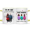 To Dad My Children Having You As Their Grandpa Back View Family Personalized Mug, Gift For Dad