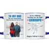 To Dad My Children Having You As Their Grandpa Fist Bump Blue Tone Personalized Mug, Gift For Dad