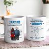 To Dad My Children Having You As Their Grandpa Fist Bump Blue Tone Personalized Mug, Gift For Dad