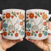 To Mom, Love Grows Here, Hands, Heart and Flowers - Personalized Custom Coffee Mug - CPL377_MG To Mom, Love Grows Here, Hands, Heart and Flowers - Personalized Custom Coffee Mug - CPL377_MG