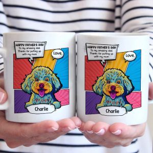 To My Amazing Dad - Dog Personalized Custom Mug - Father's Day, Birthday Gift For Pet Owners, Pet Lovers