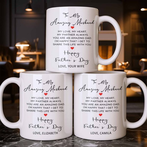 To My Amazing Husband Love And Heart - Personalized Custom Coffee Mug - HSB084_MG