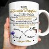 To My Beautiful Daughter, Whenever You Feel Overwhelmed, Remember Whose Daughter You Are, Flowers and Heart - Personalized Custom Coffee Mug - DAU149_MG To My Beautiful Daughter, Whenever You Feel Overwhelmed, Remember Whose Daughter You Are, Flowers and Heart - Personalized Custom Coffee Mug - DAU149_MG