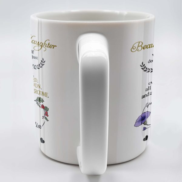 To My Beautiful Granddaughter, Remember How Far You Have Come, Flowers And Heart - Personalized Custom Coffee Mug - GDT309_MG To My Beautiful Granddaughter, Remember How Far You Have Come, Flowers And Heart - Personalized Custom Coffee Mug - GDT309_MG