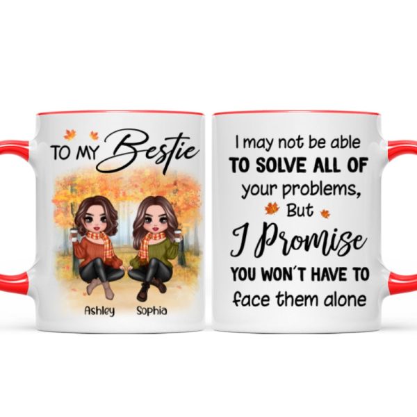 To My Bestie Fall Season Doll Besties Sitting Personalized Mug