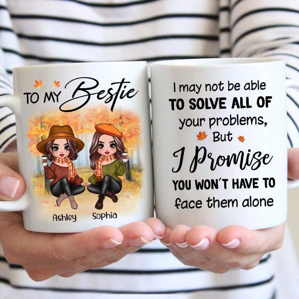To My Bestie Fall Season Doll Besties Sitting Personalized Mug