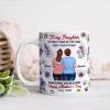 To My Daughter 3D Inflated Effect Floral Personalized AOP Mug, Heartfelt Gift for Daughter