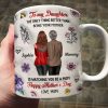To My Daughter 3D Inflated Effect Floral Personalized AOP Mug, Heartfelt Gift for Daughter