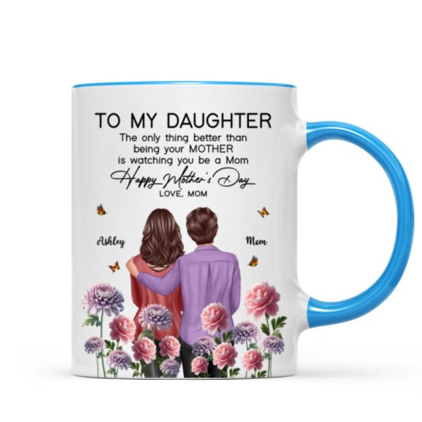 To My Daughter From Mom Happy Mother's Day Birth Flower Personalized Mug, Gift For Daughter
