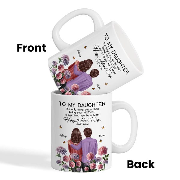 To My Daughter From Mom Happy Mother's Day Birth Flower Personalized Mug, Gift For Daughter