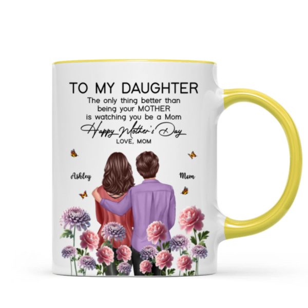 To My Daughter From Mom Happy Mother's Day Birth Flower Personalized Mug, Gift For Daughter