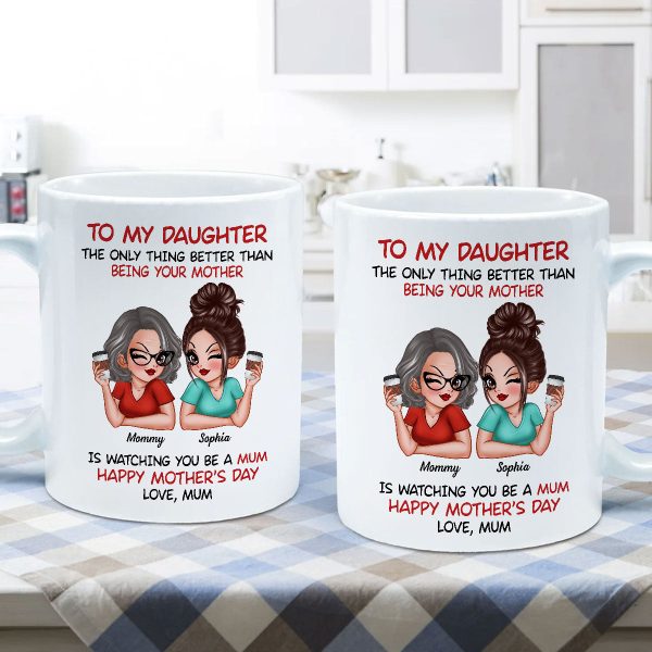 To My Daughter From Mum Happy Mother's Day UK Personalized Mug, Gift For Daughter