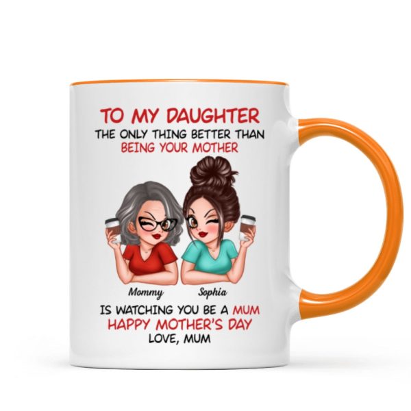 To My Daughter From Mum Happy Mother's Day UK Personalized Mug, Gift For Daughter