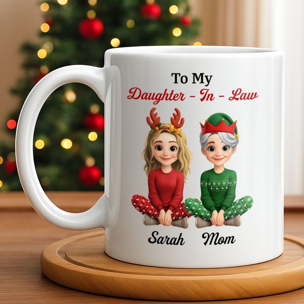 To My Daughter-In-Law, Thank You For Loving My Son, Christmas Reindeer Antlers - Personalized Custom Coffee Mug - DILA062_MG To My Daughter-In-Law, Thank You For Loving My Son, Christmas Reindeer Antlers - Personalized Custom Coffee Mug - DILA062_MG