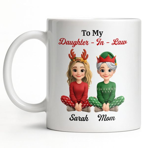 To My Daughter-In-Law, Thank You For Loving My Son, Christmas Reindeer Antlers - Personalized Custom Coffee Mug - DILA062_MG To My Daughter-In-Law, Thank You For Loving My Son, Christmas Reindeer Antlers - Personalized Custom Coffee Mug - DILA062_MG
