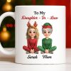 To My Daughter-In-Law, Thank You For Loving My Son, Christmas Reindeer Antlers - Personalized Custom Coffee Mug - DILA062_MG To My Daughter-In-Law, Thank You For Loving My Son, Christmas Reindeer Antlers - Personalized Custom Coffee Mug - DILA062_MG