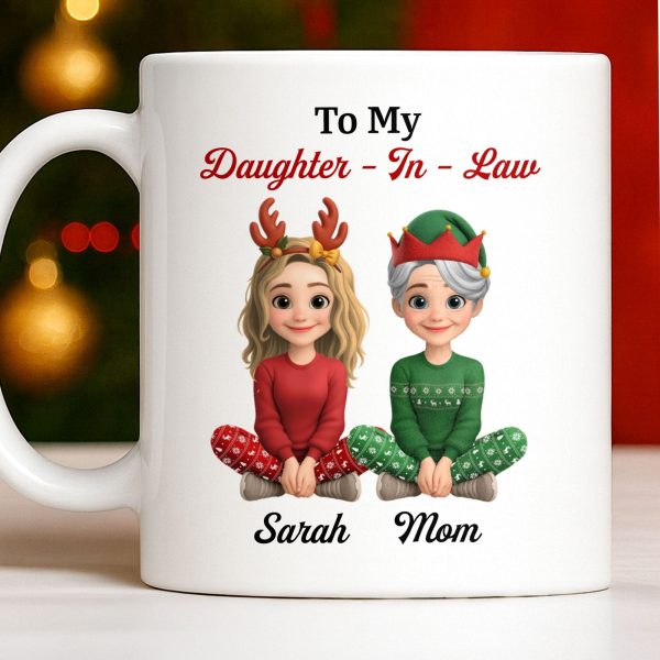 To My Daughter-In-Law, Thank You For Loving My Son, Christmas Reindeer Antlers - Personalized Custom Coffee Mug - DILA062_MG To My Daughter-In-Law, Thank You For Loving My Son, Christmas Reindeer Antlers - Personalized Custom Coffee Mug - DILA062_MG