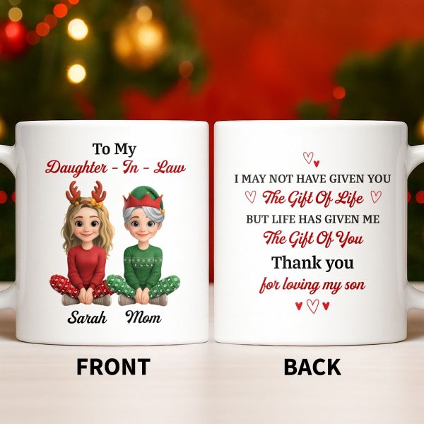 To My Daughter-In-Law, Thank You For Loving My Son, Christmas Reindeer Antlers - Personalized Custom Coffee Mug - DILA062_MG To My Daughter-In-Law, Thank You For Loving My Son, Christmas Reindeer Antlers - Personalized Custom Coffee Mug - DILA062_MG