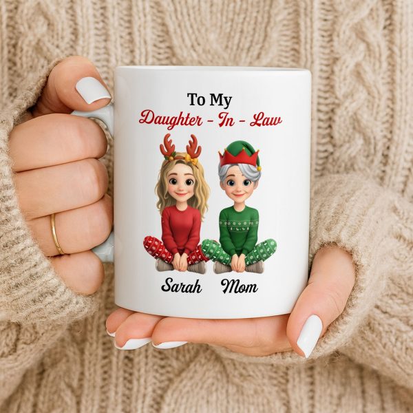 To My Daughter-In-Law, Thank You For Loving My Son, Christmas Reindeer Antlers - Personalized Custom Coffee Mug - DILA062_MG To My Daughter-In-Law, Thank You For Loving My Son, Christmas Reindeer Antlers - Personalized Custom Coffee Mug - DILA062_MG