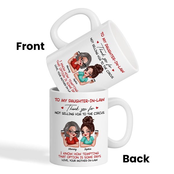 To My Daughter In Law Thank You For Not Selling My Son Funny Personalized Mug